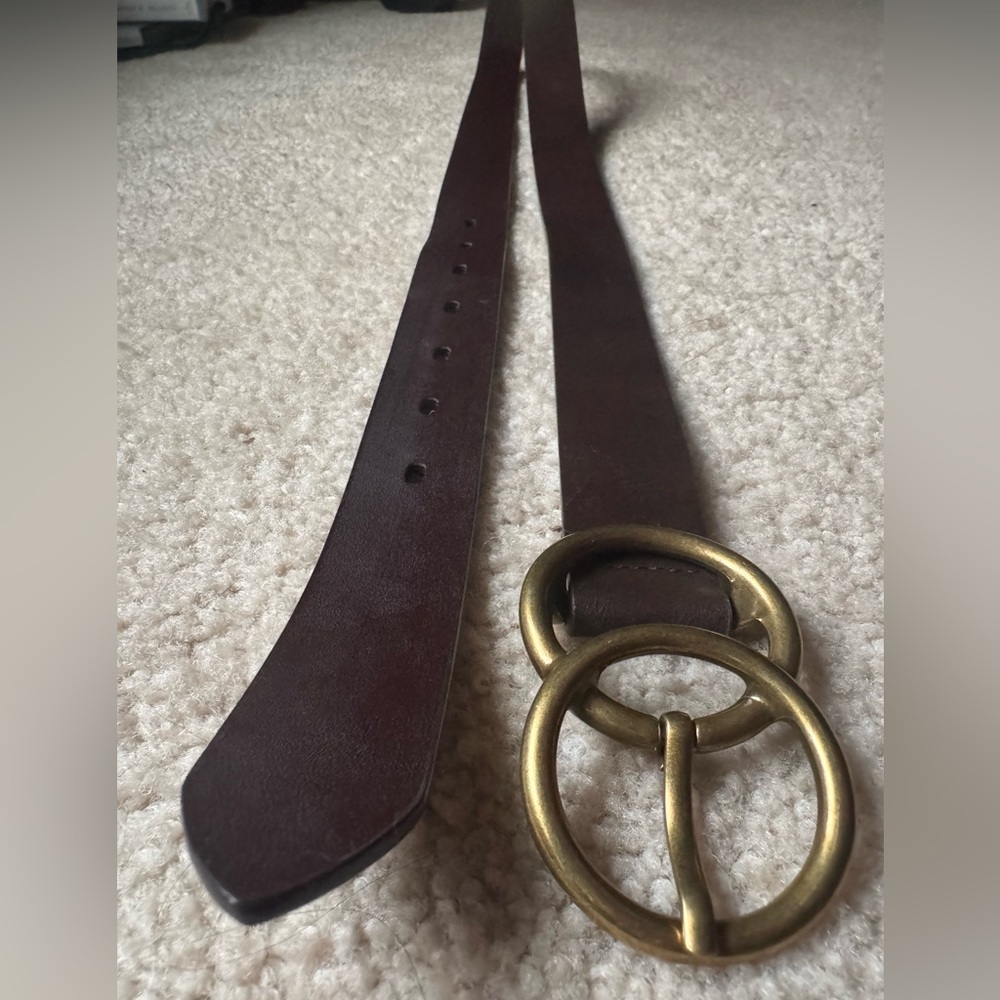 Banana Republic Brown Goldtone Double O-Ring Belt Large - Picture 6 of 13
